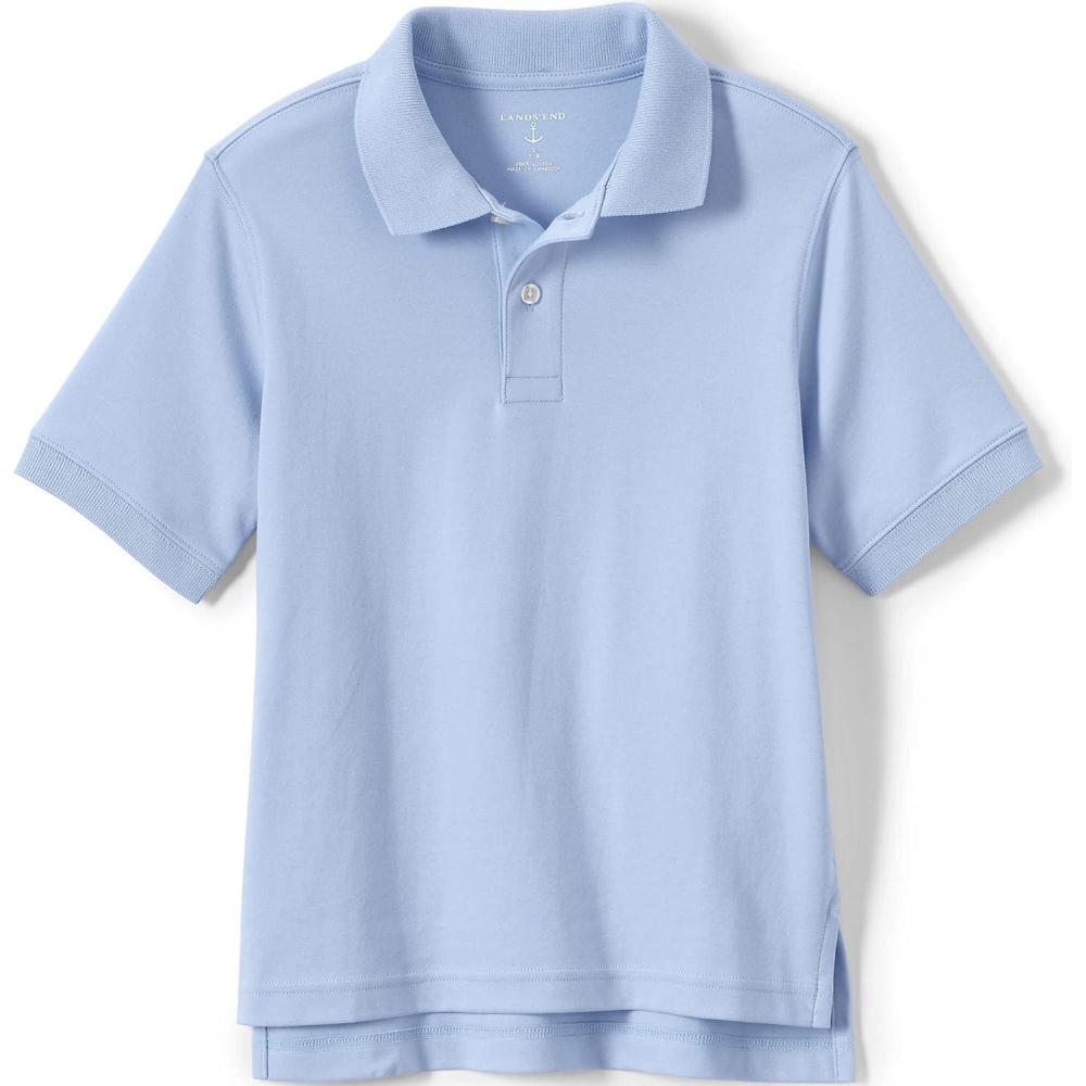 imageLands End Kids School Uniform Polo  100 Cotton Comfort That Lasts All Year EasyCare Short SleeveBlue