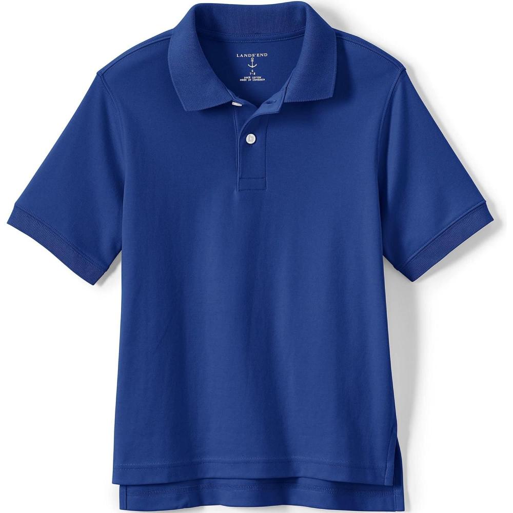 imageLands End Kids School Uniform Polo  100 Cotton Comfort That Lasts All Year EasyCare Short SleeveCobalt