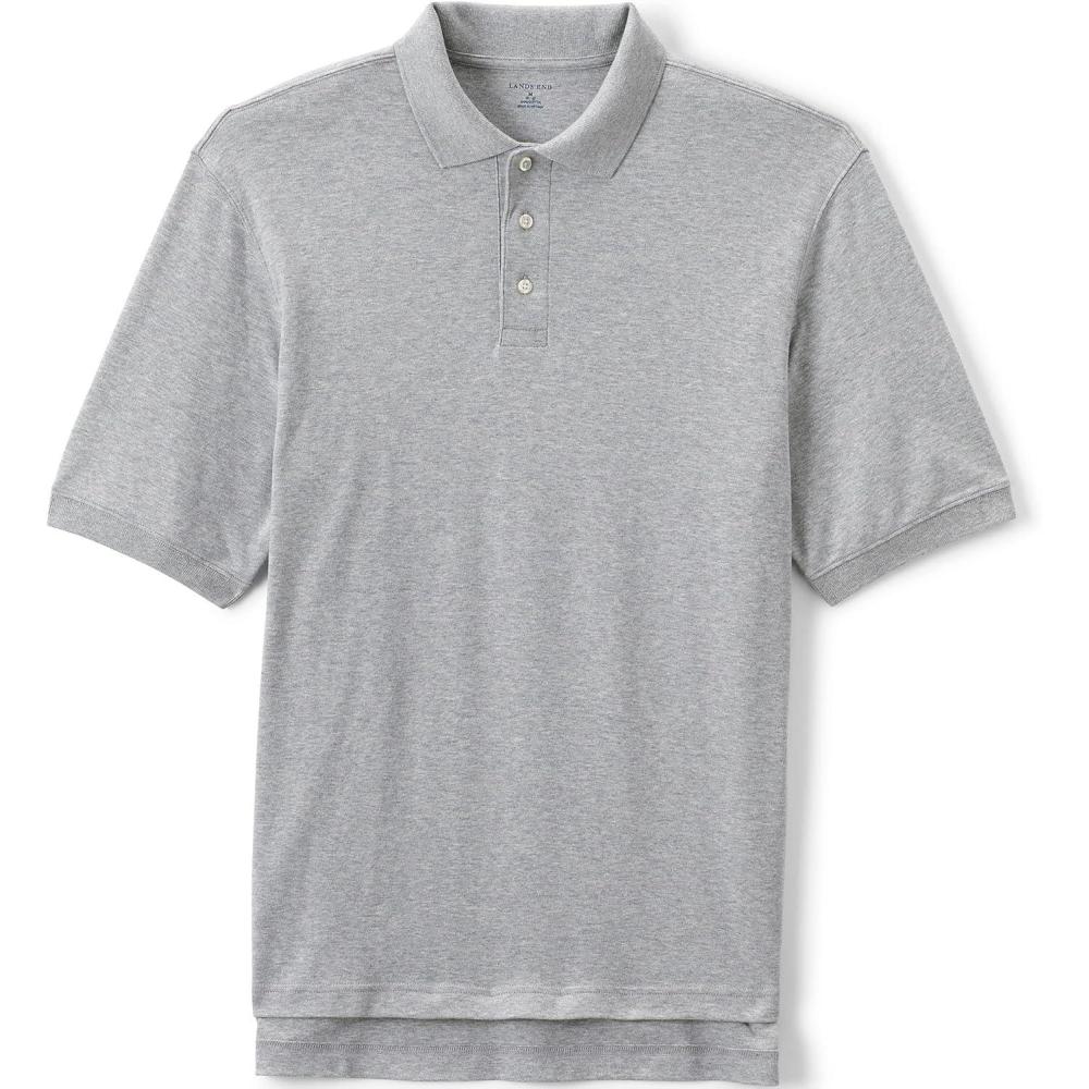 imageLands End Kids School Uniform Polo  100 Cotton Comfort That Lasts All Year EasyCare Short SleeveGray Heather