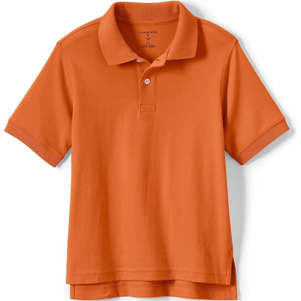 imageLands End Kids School Uniform Polo  100 Cotton Comfort That Lasts All Year EasyCare Short SleeveOrange Spice