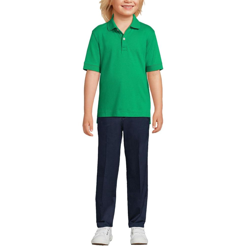 imageLands End Kids School Uniform Polo  100 Cotton Comfort That Lasts All Year EasyCare Short SleeveVibrant Clover
