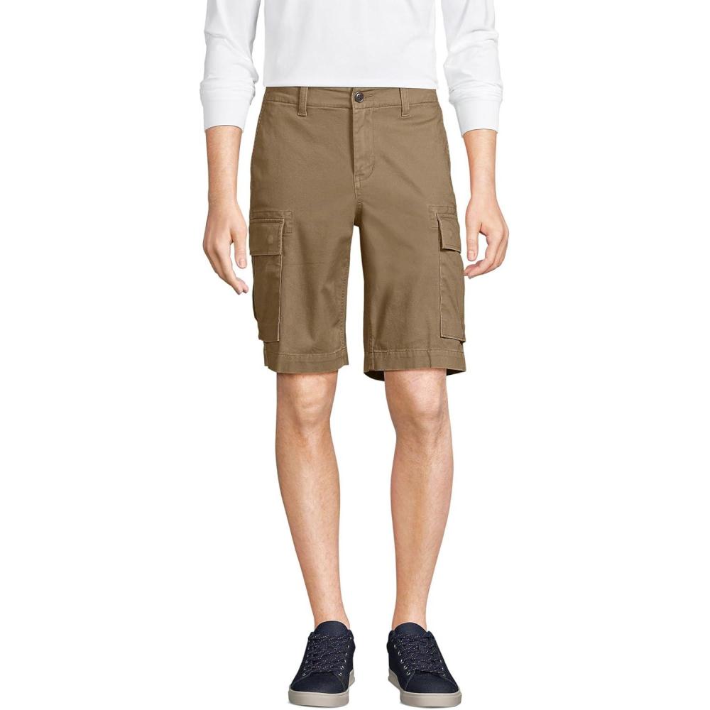 imageLands End Mens 105quot Traditional Fit Stretch Knockabout Cargo ShortsAntique Bronze