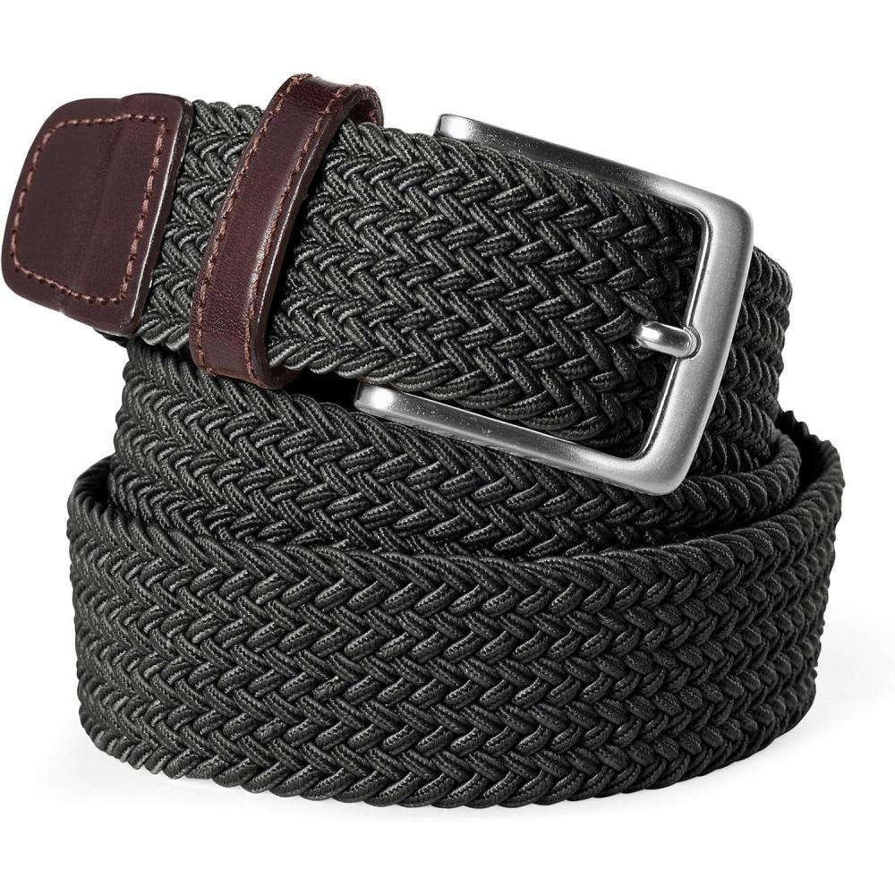 imageLands End Mens Elastic Braid BeltBlack