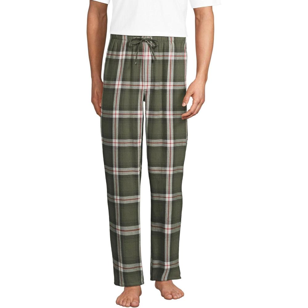 imageLands End Mens Flannel Pajama PantsRich Burgundy Check
