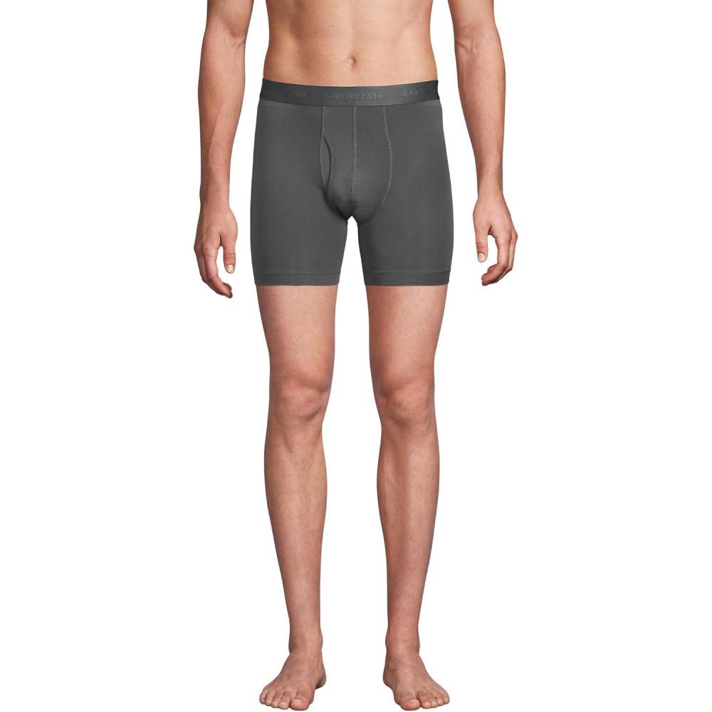 imageLands End Mens Flex Performance Boxer Brief 3 PackSteel Gray