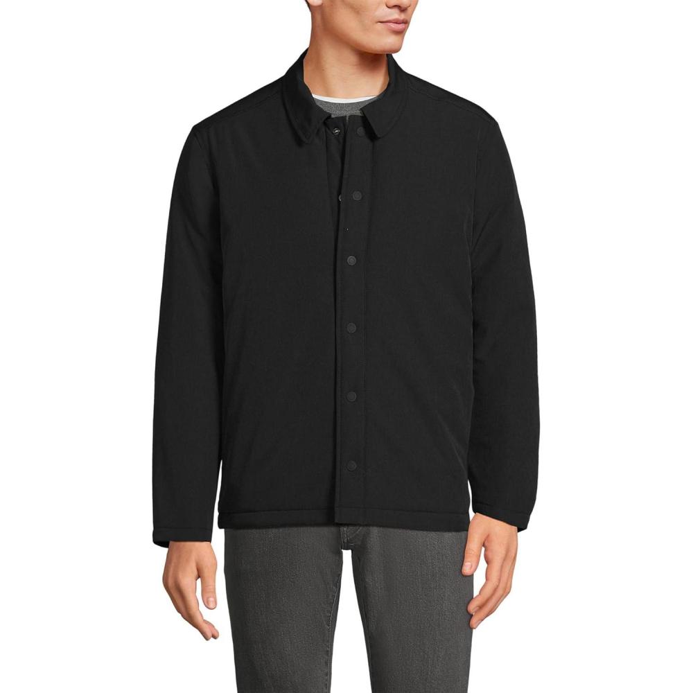 imageLands End Mens Insulated Commuter Shirt JacketBlack