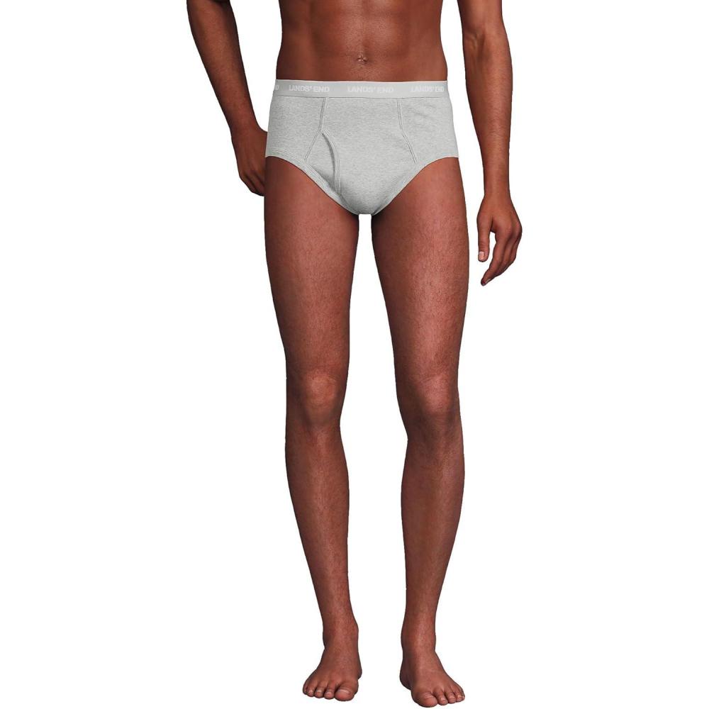 imageLands End Mens Knit Briefs 3 PackGray Heather