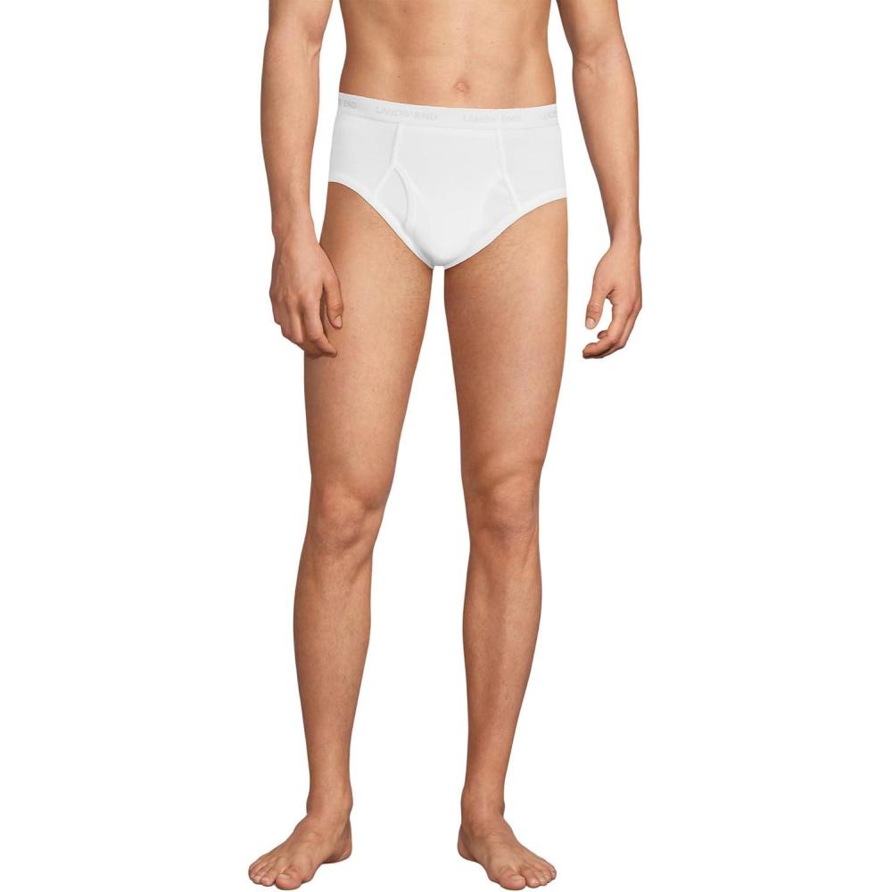 imageLands End Mens Knit Briefs 3 PackWhiteGrayBlack 3 Pack