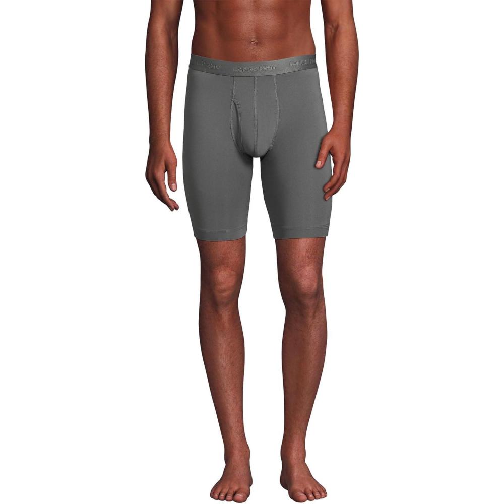 imageLands End Mens Longer Flex Performance Boxer Brief 3 packWarm Graphite