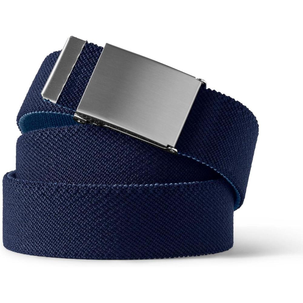 imageLands End Mens Reversible Flex BeltDeep Sea NavyMariner Blue