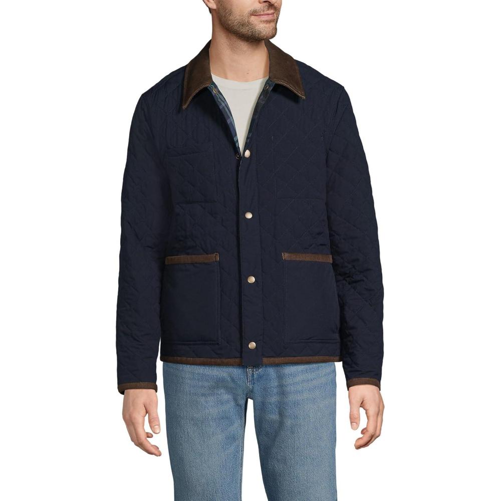 imageLands End Mens Reversible Insulated Barn JacketRadiant NavyNavy Plaid