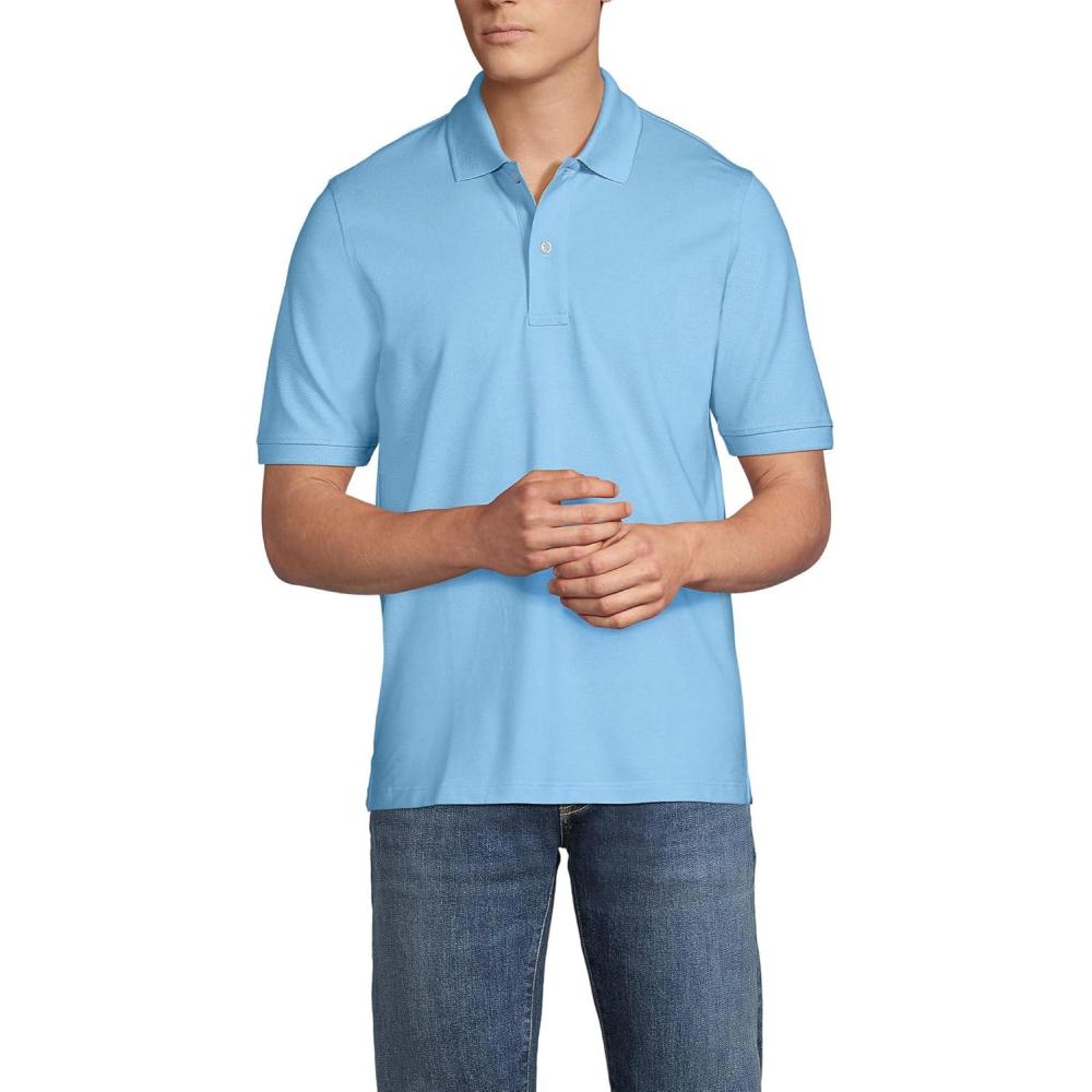 imageLands End Mens Short Sleeve ComfortFirst Mesh Polo ShirtBermuda Blue