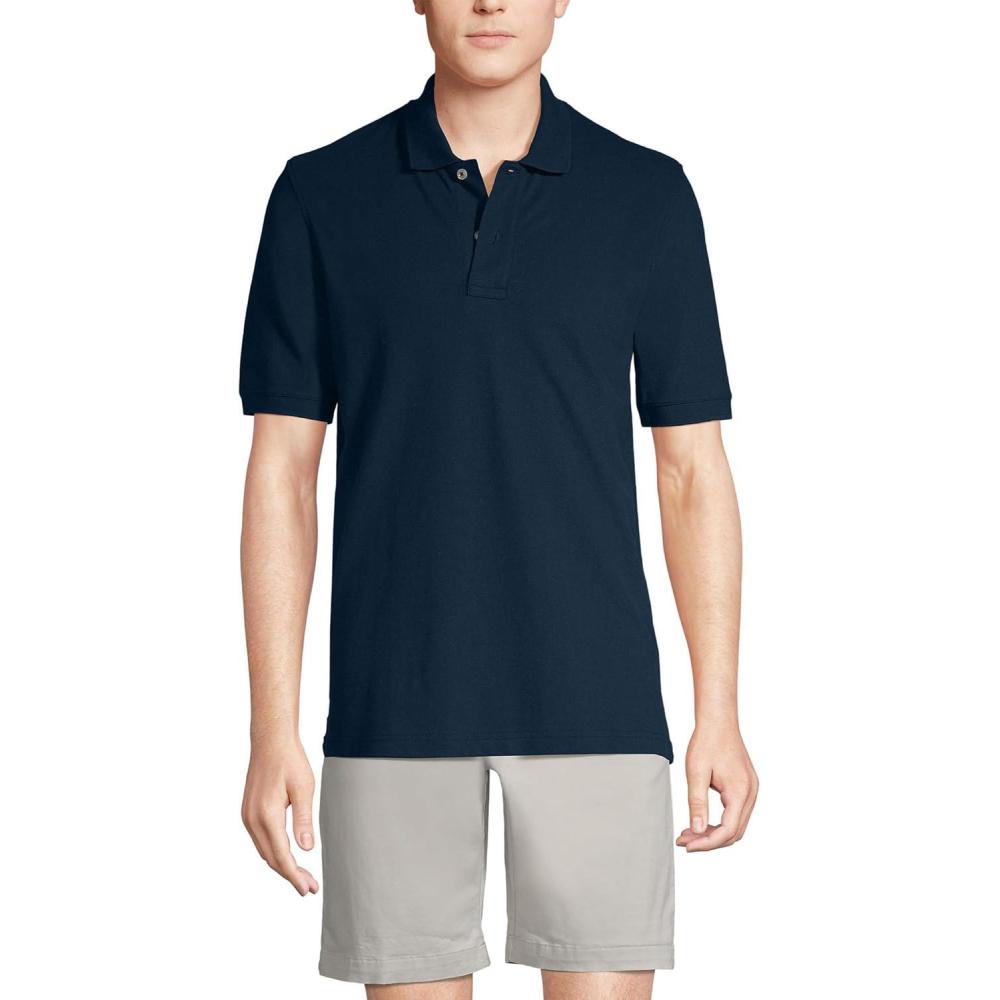 imageLands End Mens Short Sleeve ComfortFirst Mesh Polo ShirtRadiant Navy