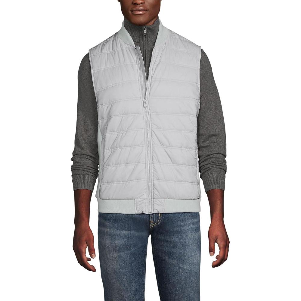 imageLands End Mens Sweater Hybrid VestLight Mist