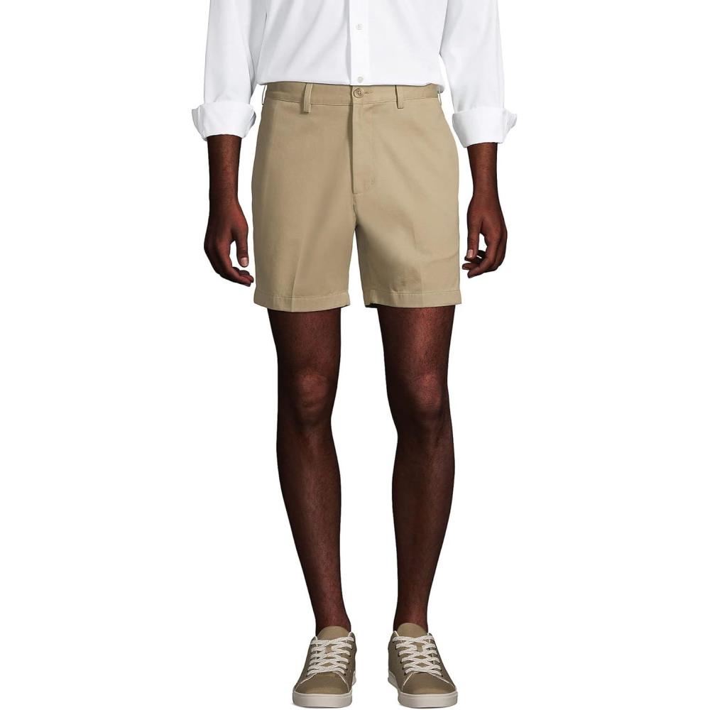 imageLands End Mens Traditional Fit 6quot No Iron Chino ShortsKhaki