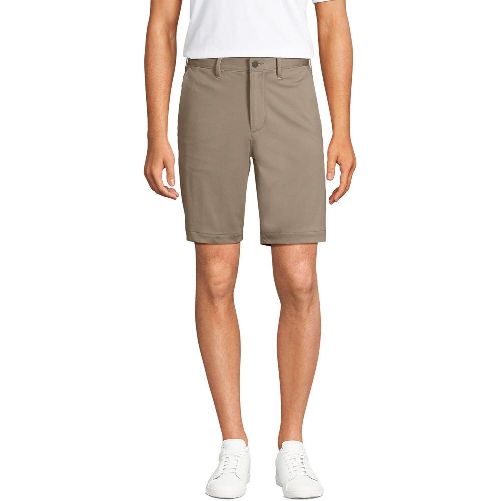imageLands End Mens Traditional Fit 9quot Flex Performance Golf ShortsKhaki
