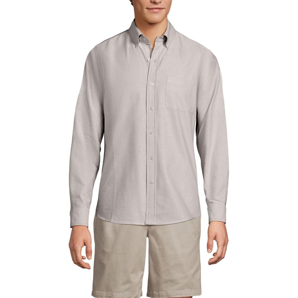 imageLands End Mens Traditional Fit ComfortFirst Sail Rigger Oxford ShirtKhaki