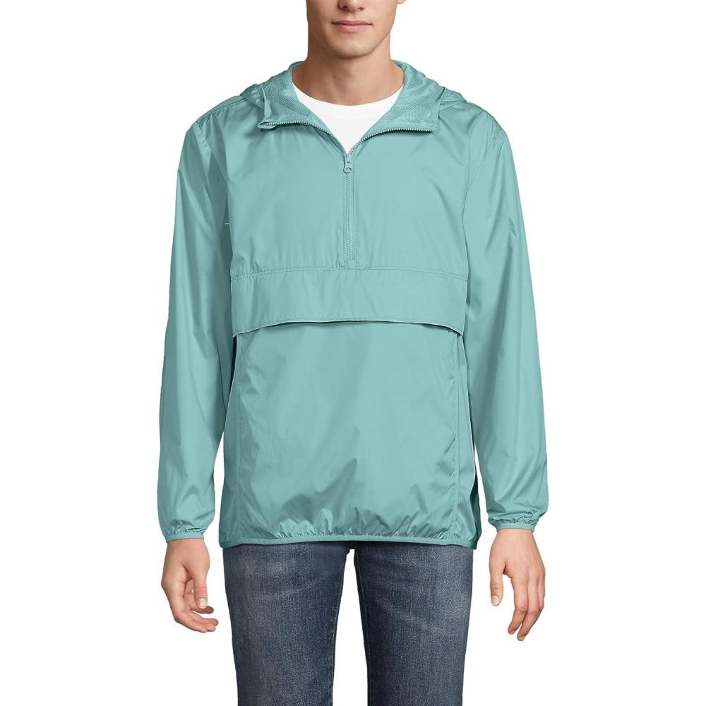 imageLands End Mens UPF 50 Anorak WindbreakerPale Teal