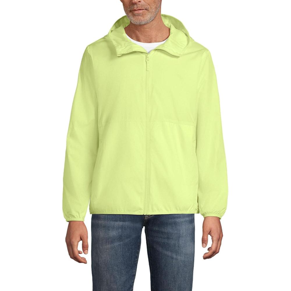 imageLands End Mens UPF 50 Windbreaker JacketSoft Limoncello Yellow