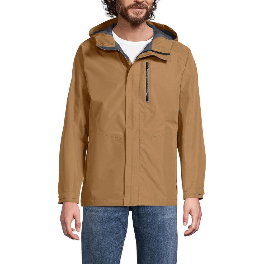 imageLands End Mens Waterproof Rain JacketCanyon Camel