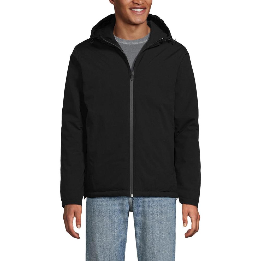 imageLands End Mens Weatherproof Reversible Hooded JacketBlackRadiant Navy