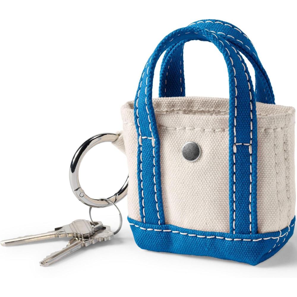 imageLands End Micro Canvas Tote Charm Naturalheritage Red One sizeNaturalBeacon Blue