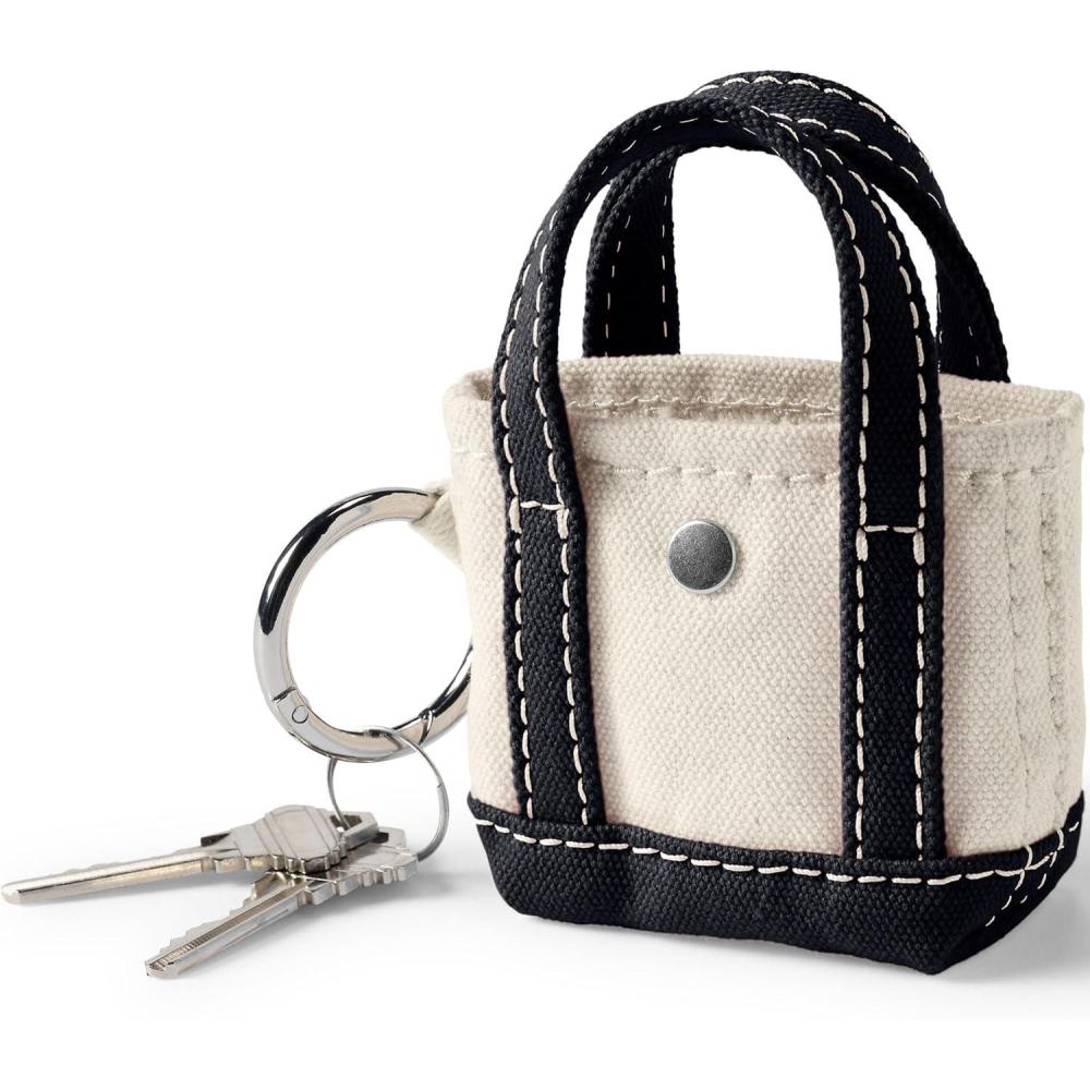 imageLands End Micro Canvas Tote Charm Naturalheritage Red One sizeNaturalBlack