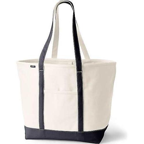 imageLands End Open Top Canvas Tote BagNaturalBlack
