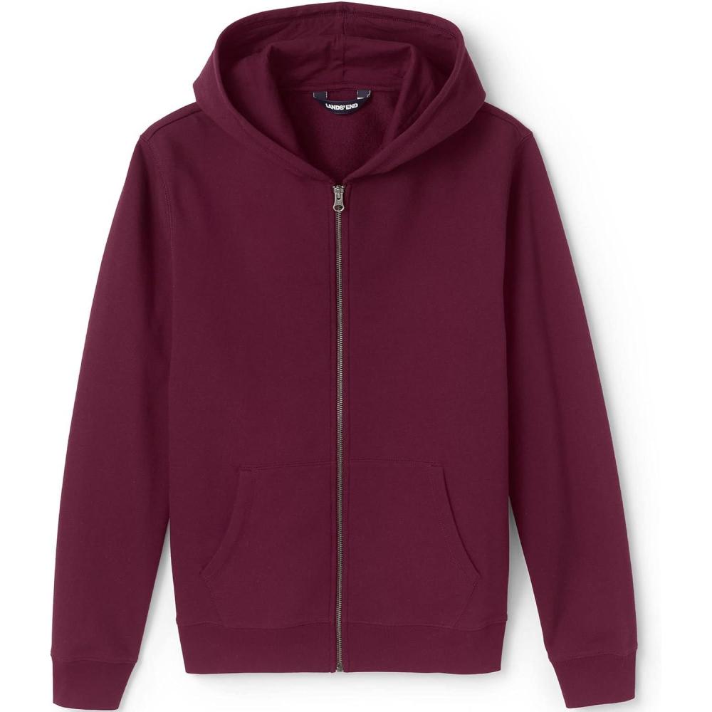 imageLands End School Uniform Adult Zip Front SweatshirtBurgundy