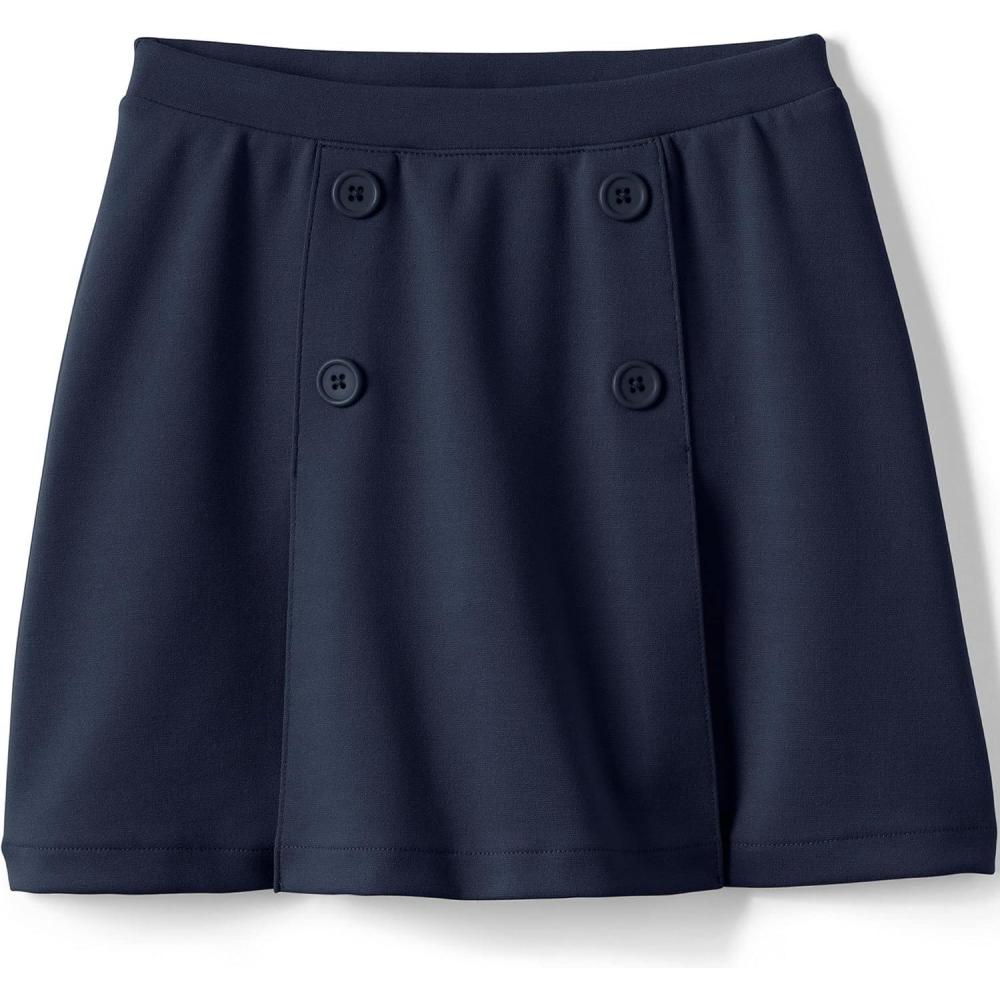 imageLands End School Uniform Girls Ponte Button Front SkortClassic Navy