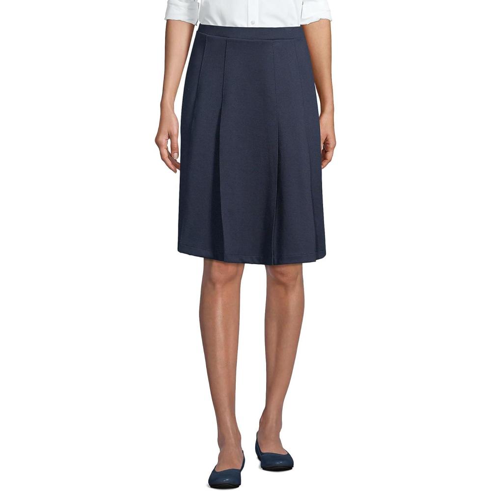 imageLands End School Uniform Girls Ponte Pleat SkirtClassic Navy