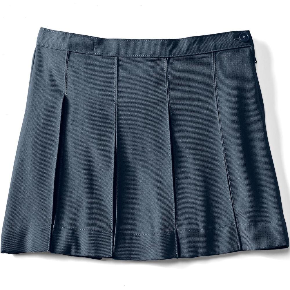 imageLands End School Uniform Girls Solid Box Pleat Skirt Above KneeClassic Navy