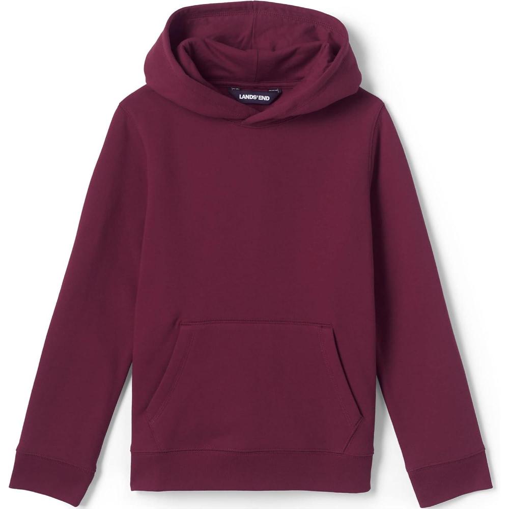 imageLands End School Uniform Kids Hooded Pullover SweatshirtBurgundy