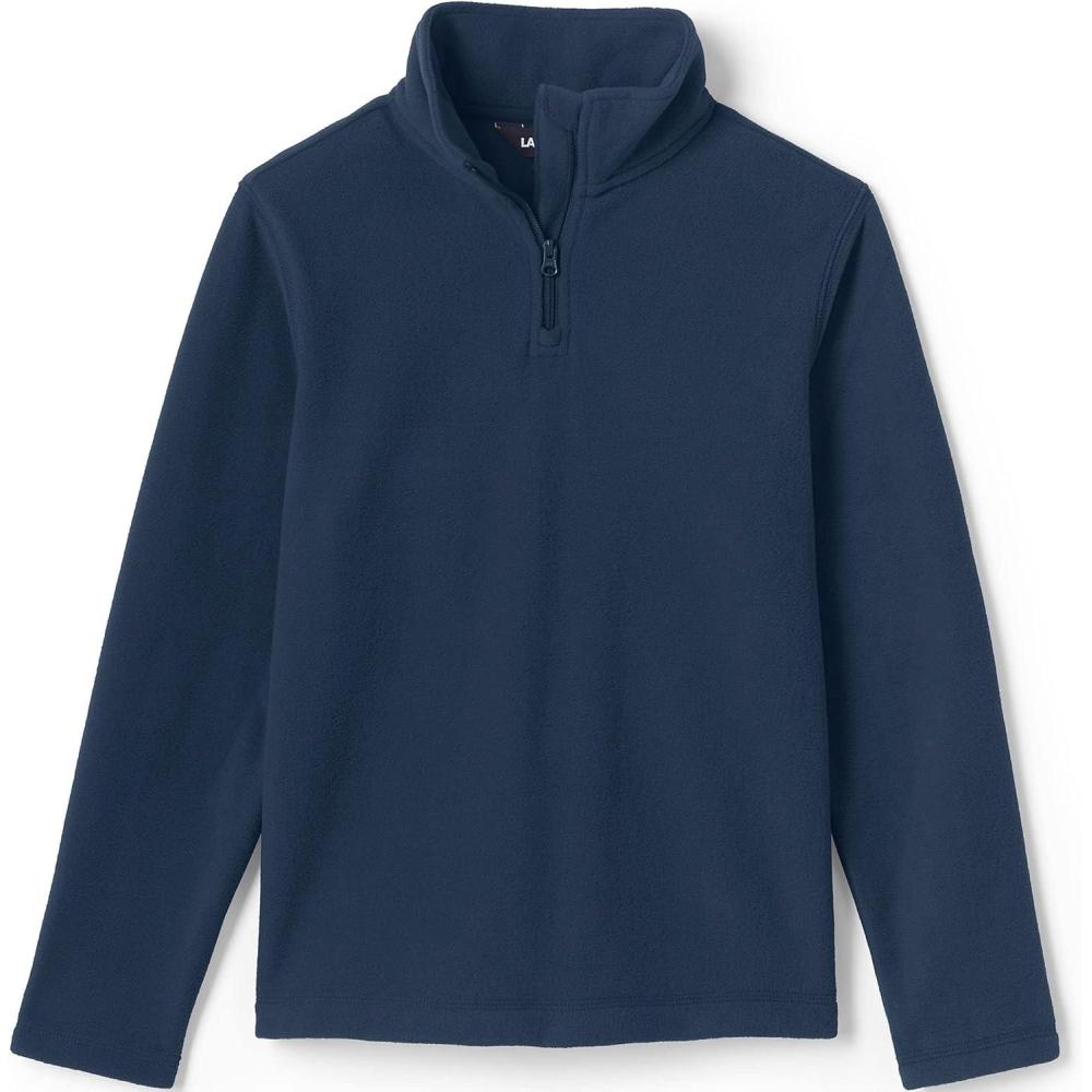 imageLands End School Uniform Kids Lightweight Fleece Quarter Zip PulloverClassic Navy