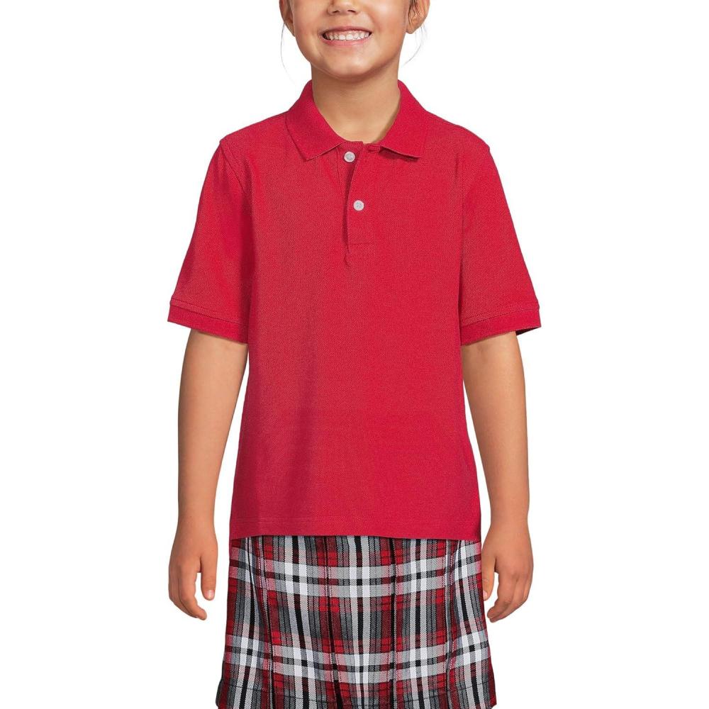 imageLands End School Uniform Kids Short Sleeve Mesh Polo ShirtRed