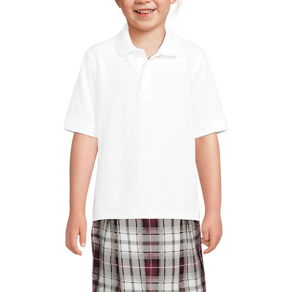 imageLands End School Uniform Kids Short Sleeve Mesh Polo ShirtWhite