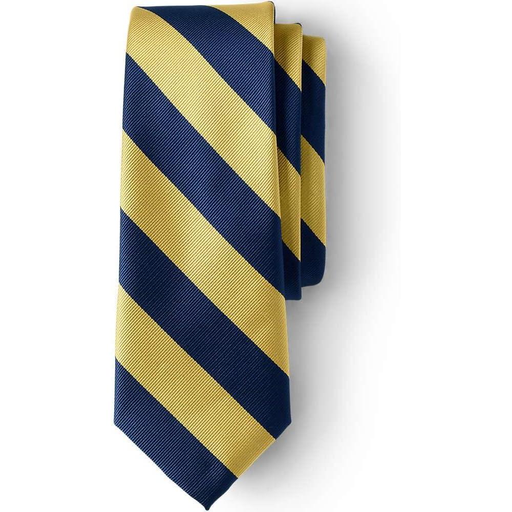 imageLands End School Uniform Kids Stripe Pre Tied TieClassic NavyGold Stripe