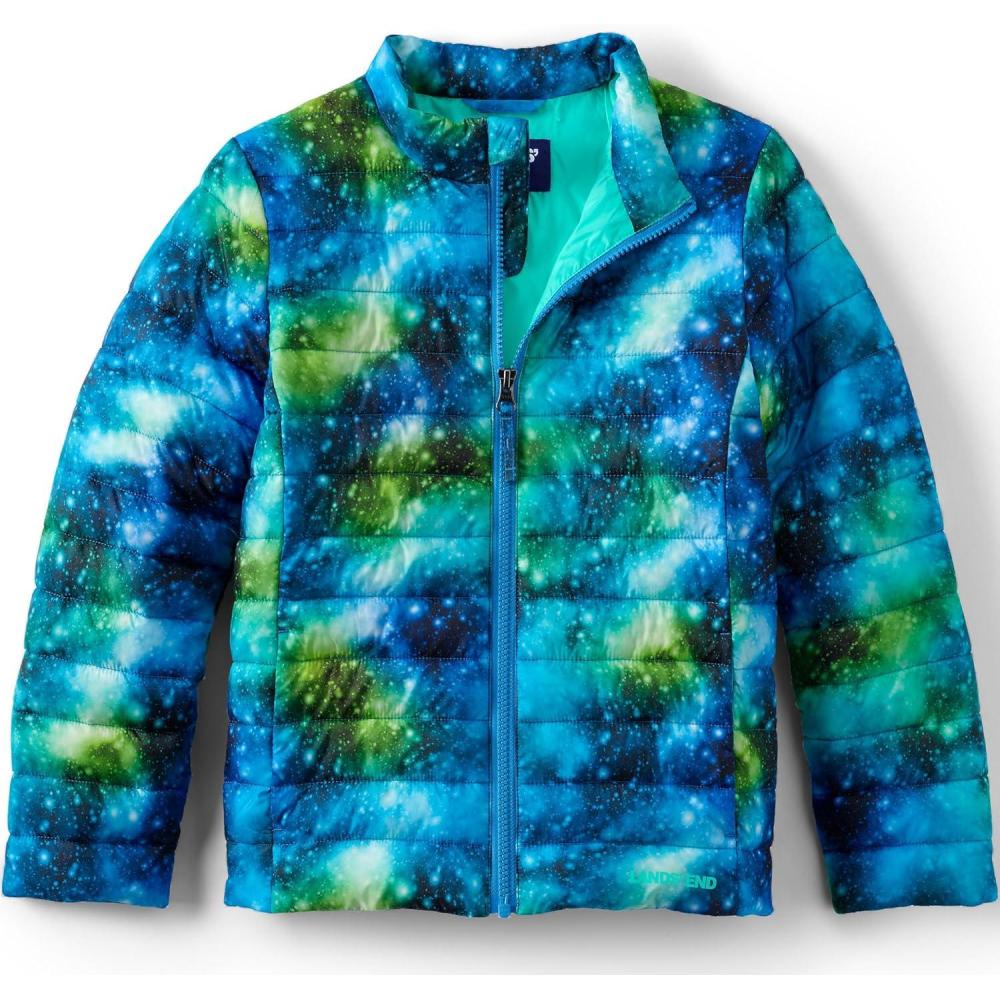 imageLands End School Uniform Kids ThermoPlume JacketLight Turquoise Cosmos