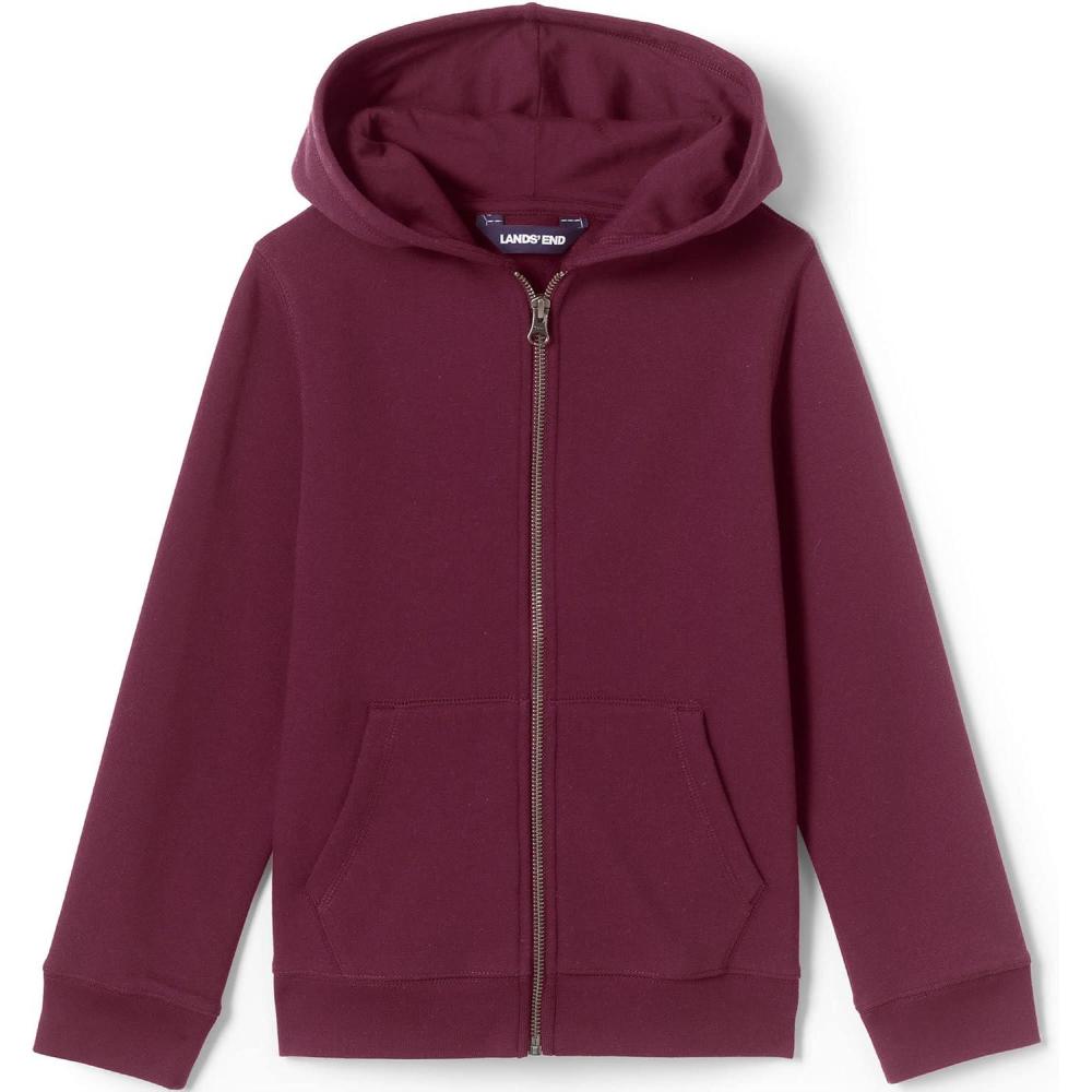 imageLands End School Uniform Kids Zip Front SweatshirtBurgundy
