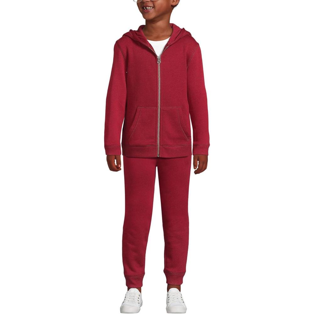 imageLands End School Uniform Kids Zip Front SweatshirtGarnet