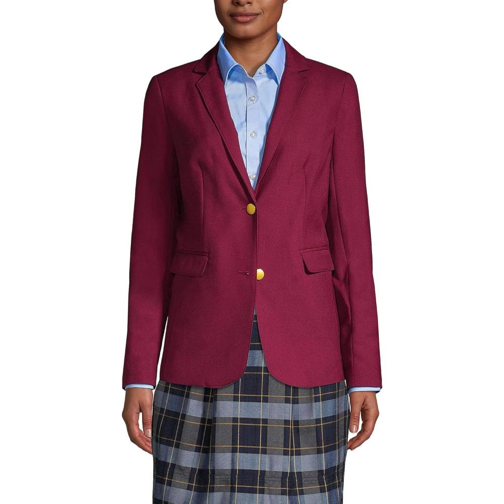 imageLands End School Uniform Womens Hopsack BlazerBurgundy