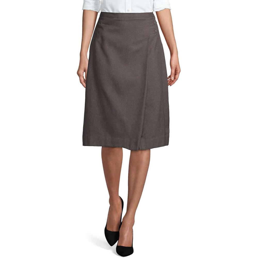 imageLands End School Uniform Womens Solid Aline Skirt Below The KneeGray