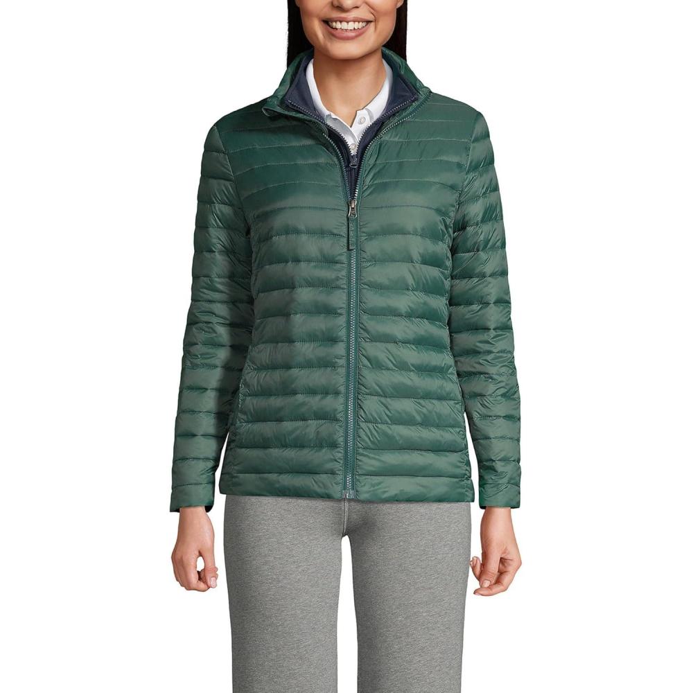 imageLands End School Uniform Womens ThermoPlume JacketEvergreen