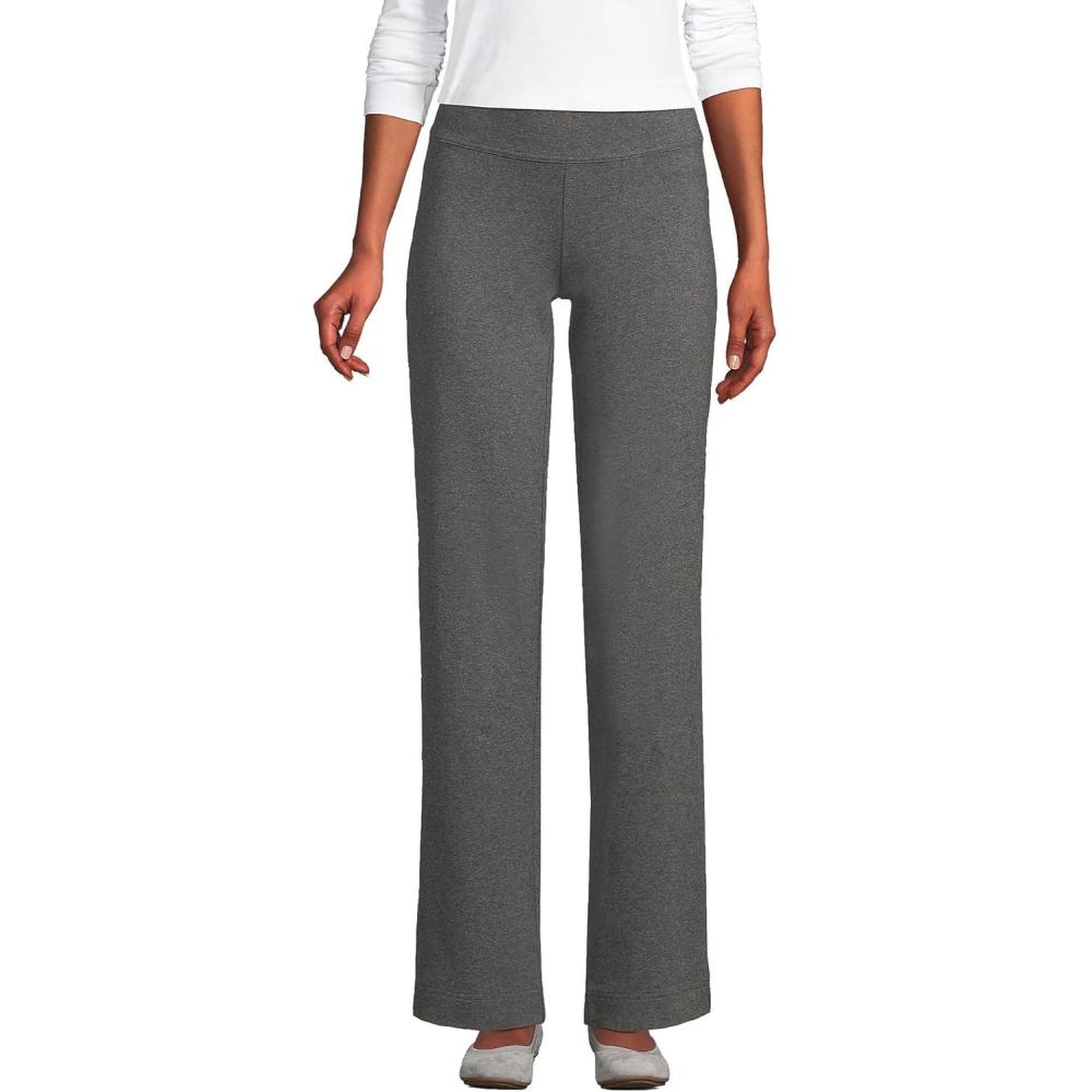 imageLands End Starfish Mid Rise Straight Leg PantsCharcoal Heather