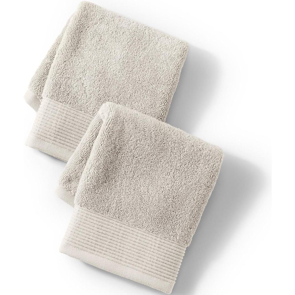 imageLands End Turkish Luxe Towel Classic Khaki Washcloth SetLight Stone