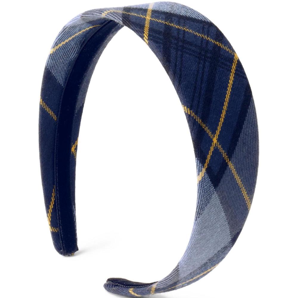 imageLands End Uniform Girls Wide Headband Classic Navy One SizeClassic Navy Plaid