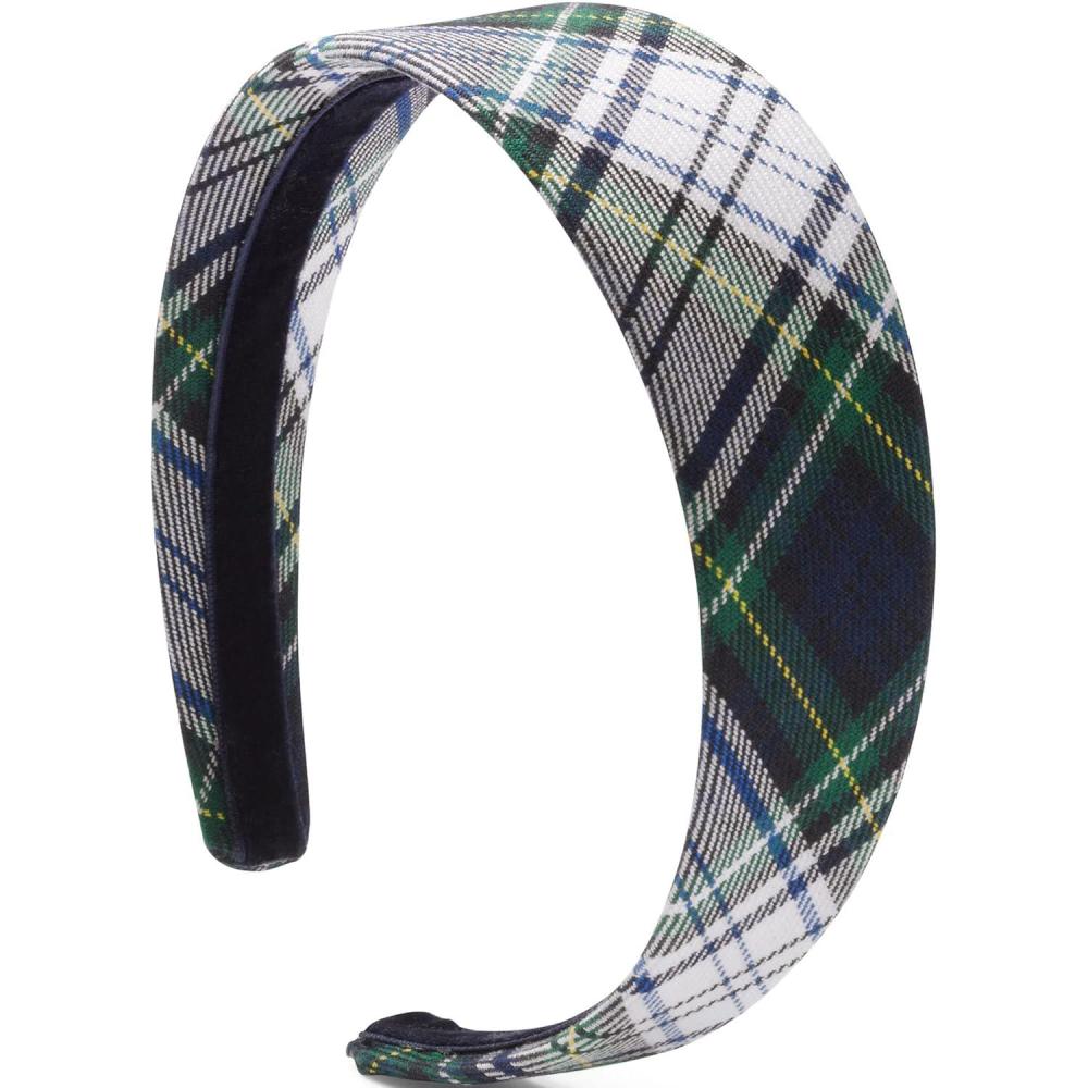 imageLands End Uniform Girls Wide Headband Classic Navy One SizeWhite Plaid