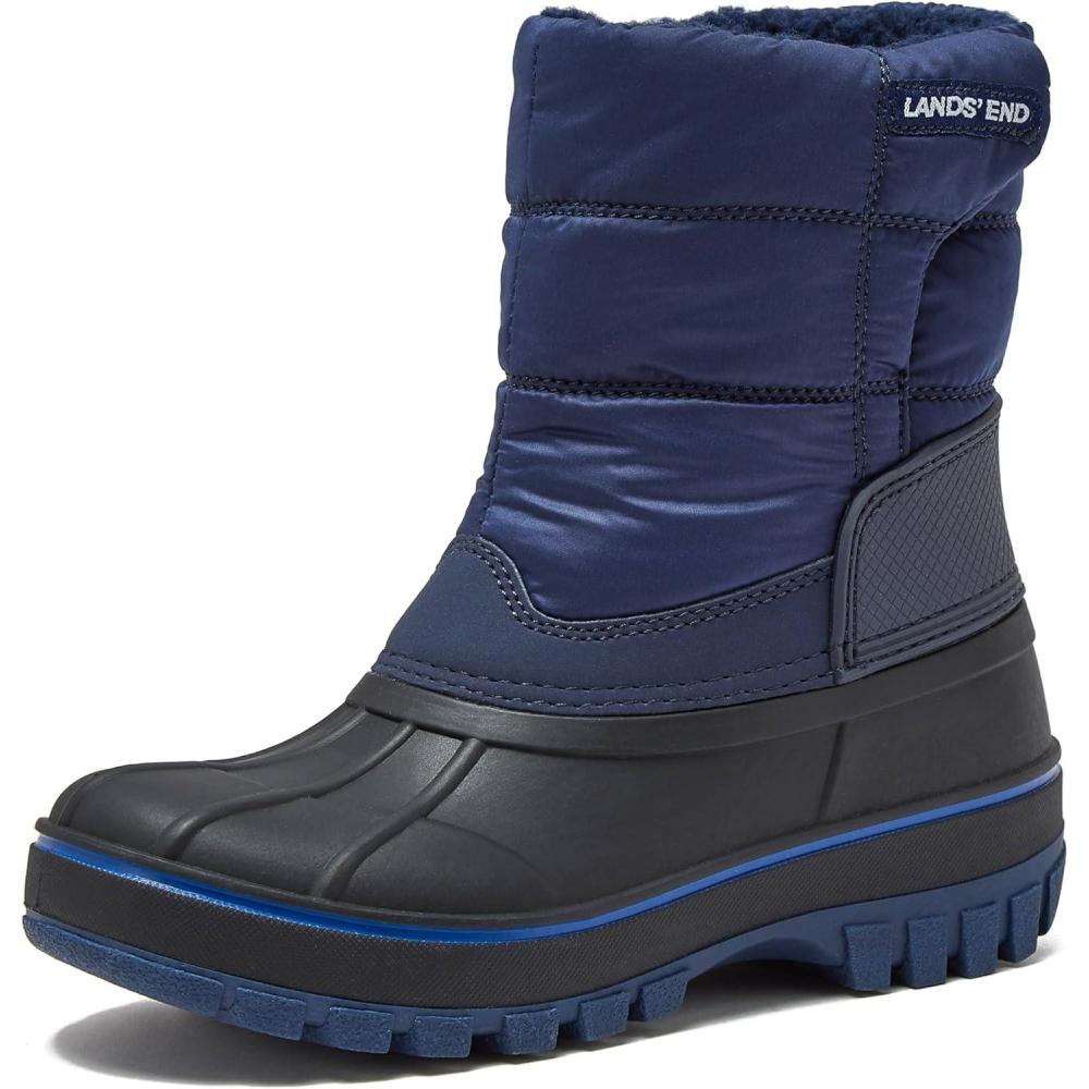 imageLands End Waterproof Kids Snow Boots  Insulated Warm Fleece Lined Winter Boots for Toddlers Girls ampamp Boys Size 510 Toddler or 117 Little or Big KidEvening Cobalt Blue