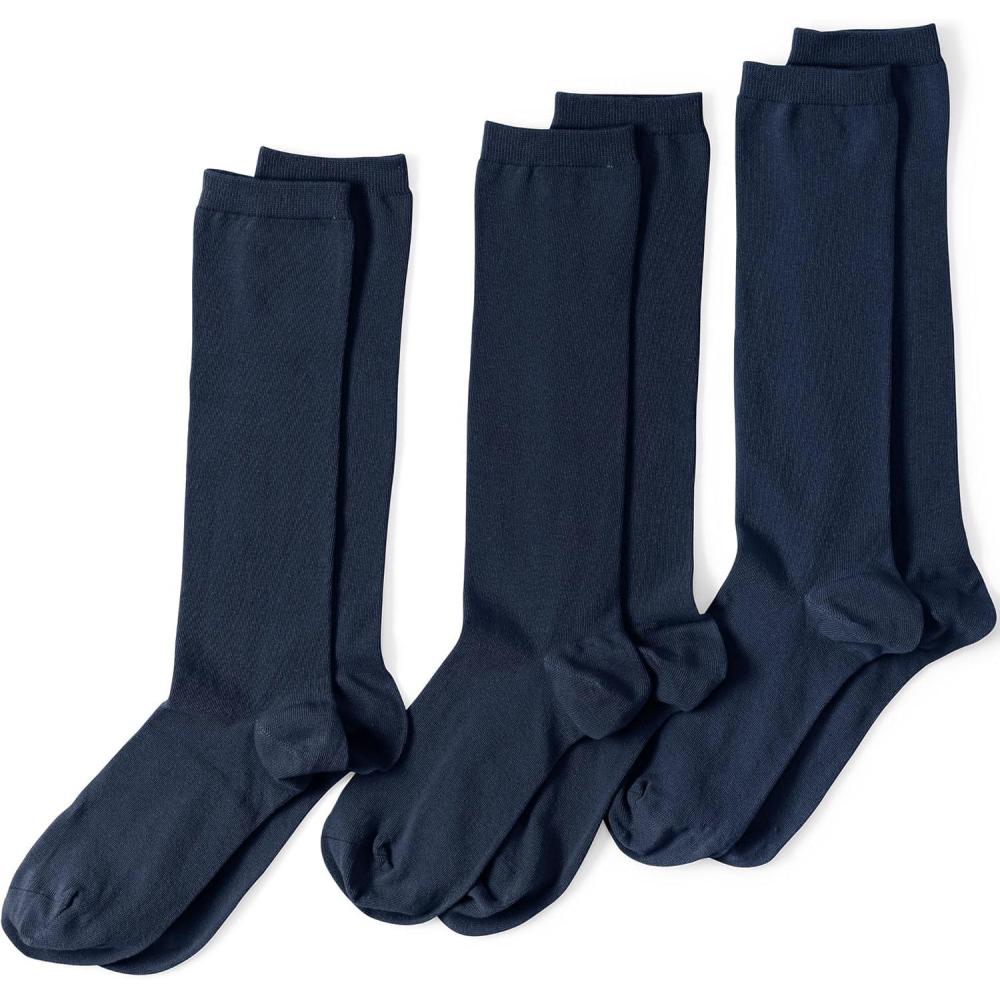 imageLands End Womens 3Pack Seamless Toe Solid Trouser SocksTrue Navy
