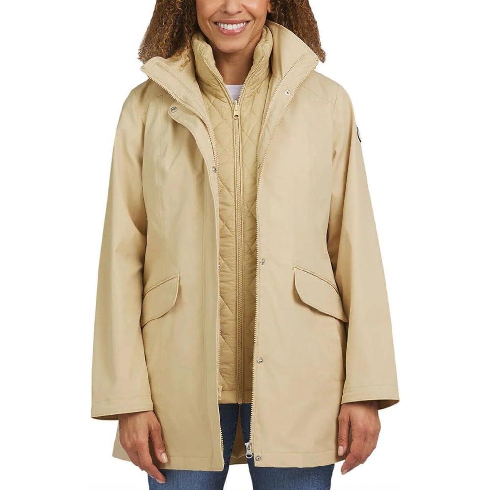 imageLands End Womens 3in1 Systems Jacket with Removable Puffer VestTan